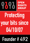 Protecting your bits since 04/10/07. Open Rights Group founder #492